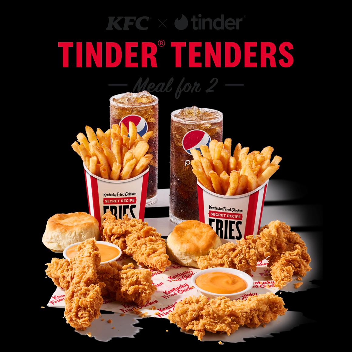 kay ef see tinder tenders meal for two